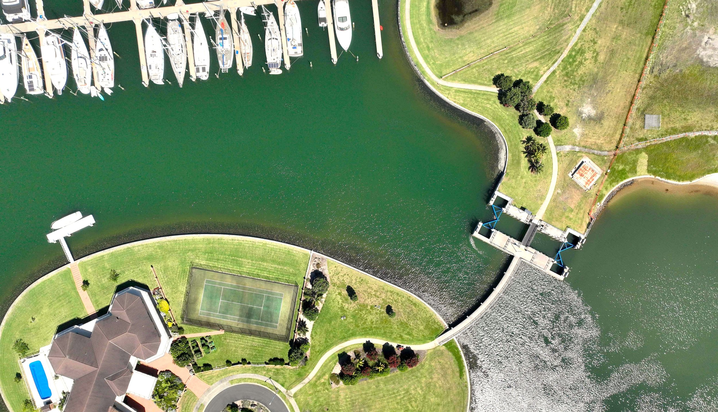 Birds Eye view of Canals and Lock