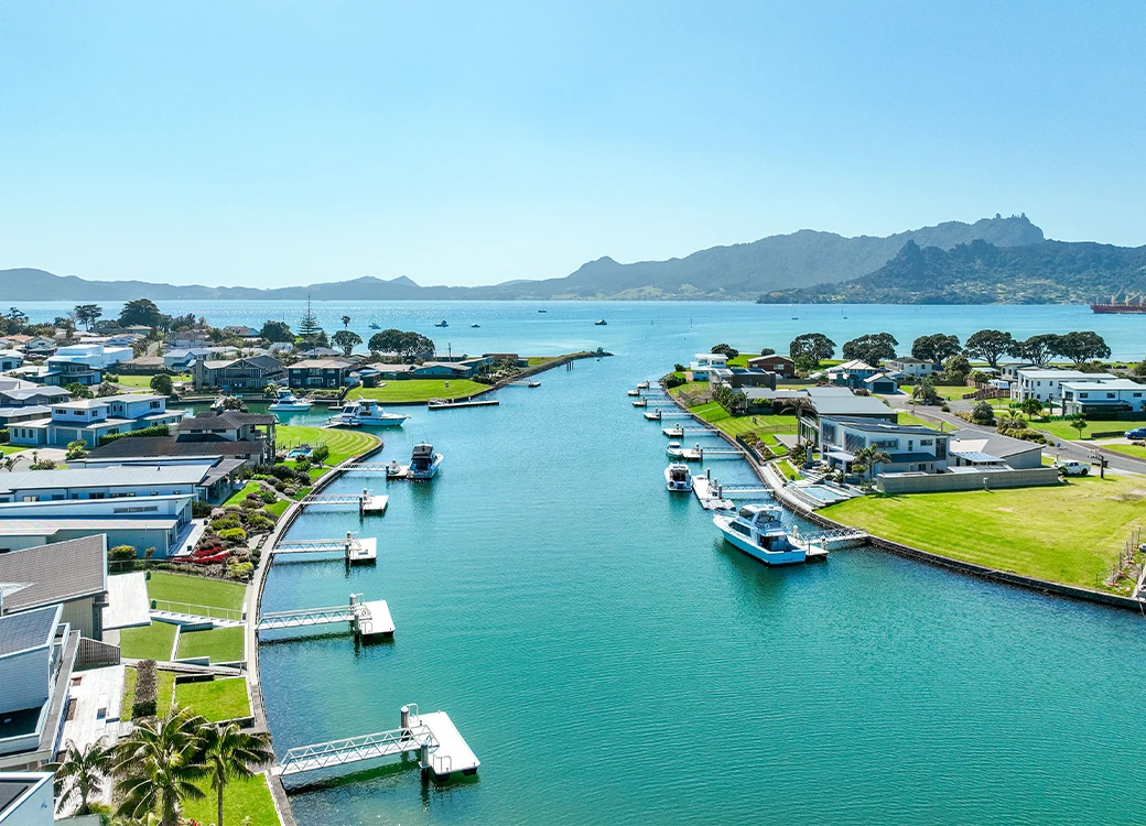 Houses and boats on canal